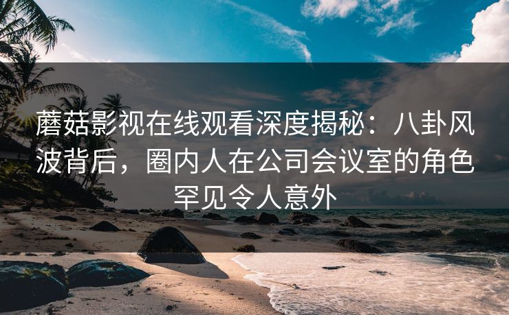 蘑菇影视在线观看深度揭秘：八卦风波背后，圈内人在公司会议室的角色罕见令人意外