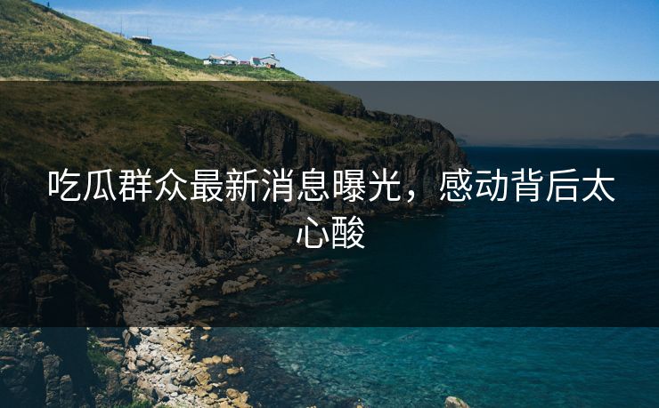 吃瓜群众最新消息曝光，感动背后太心酸