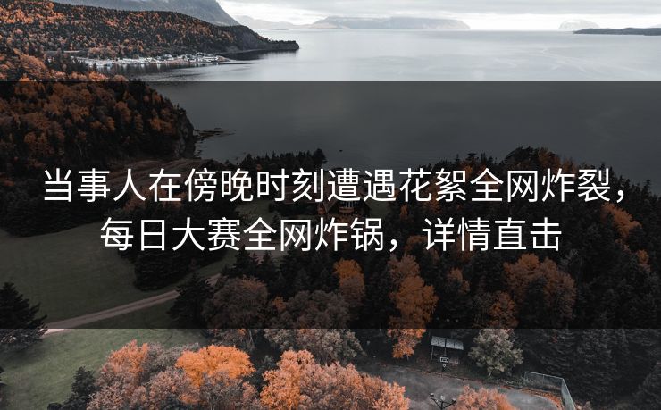 当事人在傍晚时刻遭遇花絮全网炸裂，每日大赛全网炸锅，详情直击