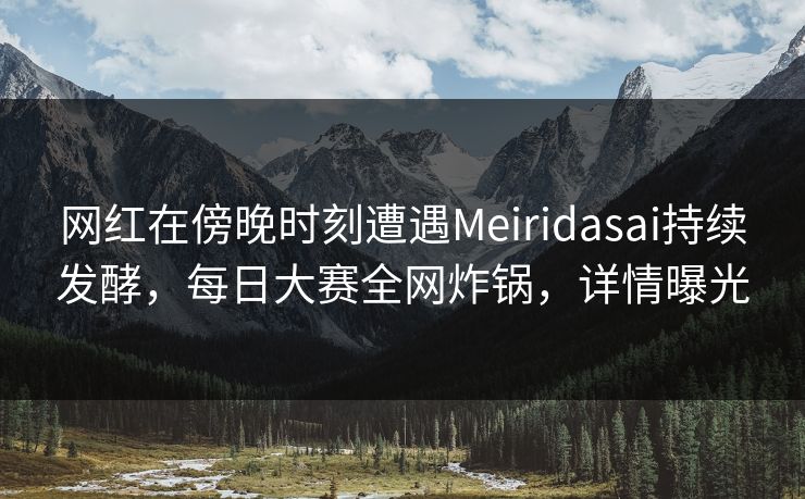 网红在傍晚时刻遭遇Meiridasai持续发酵，每日大赛全网炸锅，详情曝光